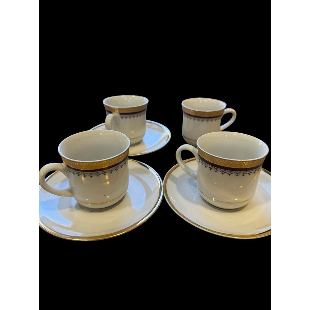 Vintage RARE Greece Hellas Porcelain Lot Of Espresso Cups & Saucers